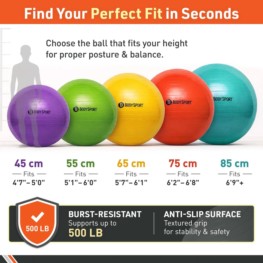 Teal Fitness Ball (85 Cm), Pump & Exercise Guide Included