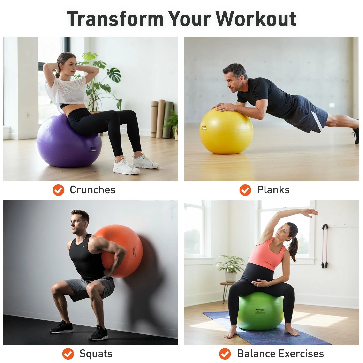 Teal Fitness Ball (85 Cm), Pump & Exercise Guide Included